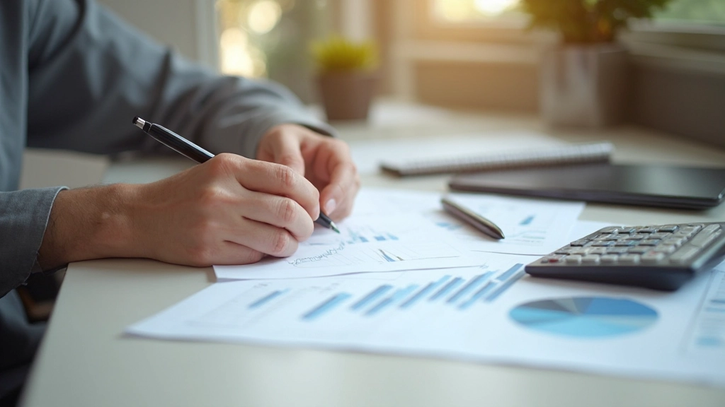 Разноцветные диаграммы, графики и финансовые инструменты на столе для планирования бюджета