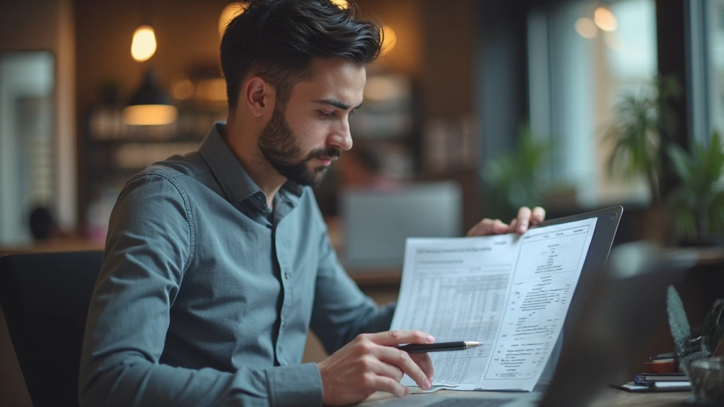 Фотография ноутбука с таблицей расходов и чашкой кофе на столе в светлом офисе