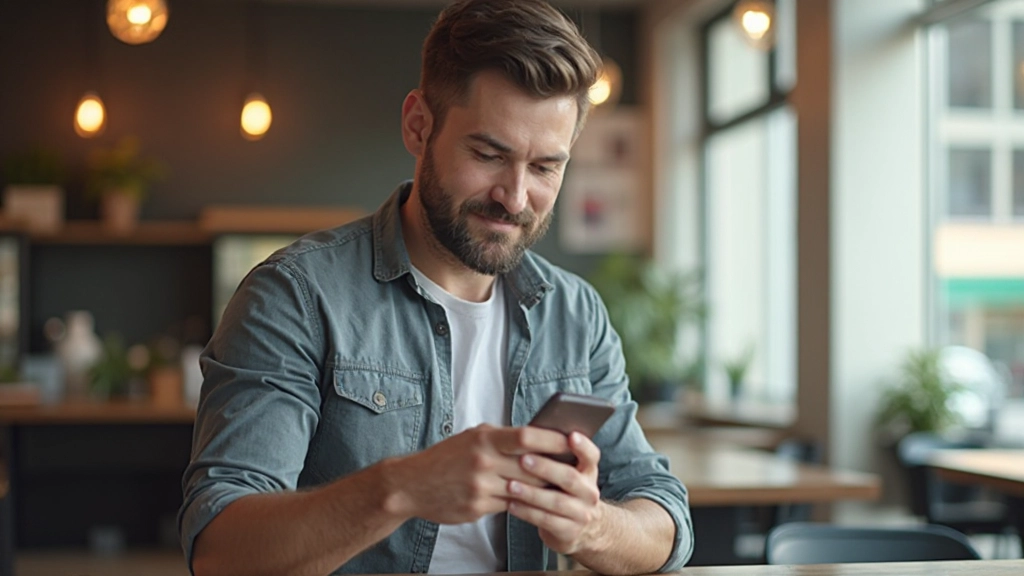 Человек использует мобильное приложение для отслеживания накоплений на смартфоне